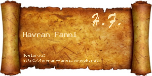 Havran Fanni névjegykártya
