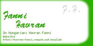 fanni havran business card